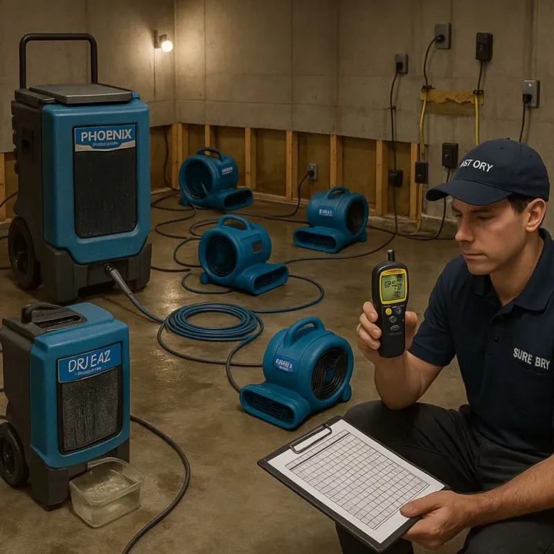 Structural Drying and Dehumidification process in Greenville, NH